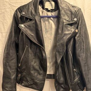 Black Leather Moto Jacket